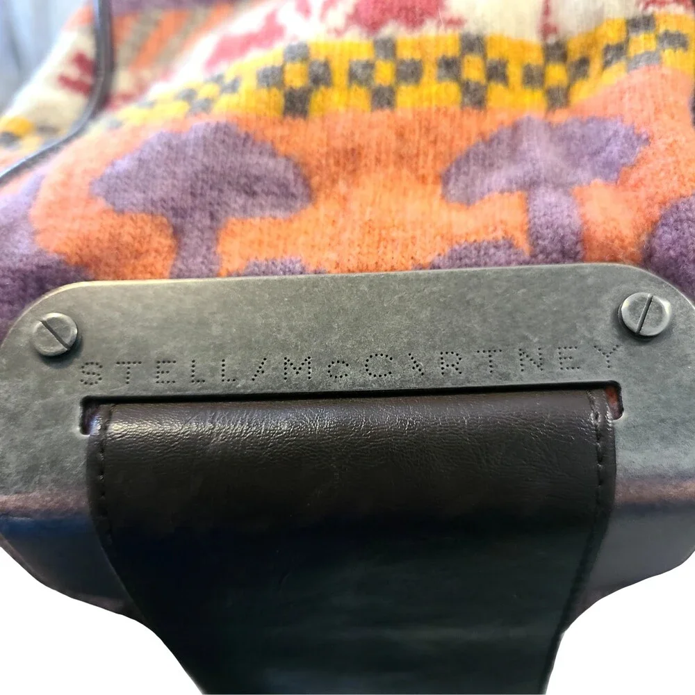 Stella McCartney RARE Y2K Multi-Color Aztec Tweed & Vegan Leather Shoulder Bag - Picture 4 of 14
